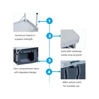 Mesa de Camping Portátil y Mesa de Comedor Plegable