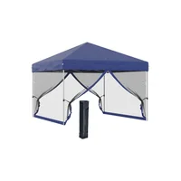 Carpa de Camping 10 Personas Azul Plegable para Exteriores