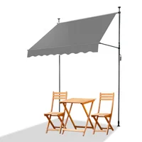 Toldo Retractil para Exteriores 200cm x 120cm Gris con Altura Ajustable