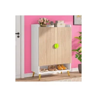 Caja de Almacenamiento para Exteriores con 7 Niveles y Puertas Blancas