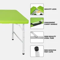 Mesa Plegable Portátil Verde para Interiores y Exteriores