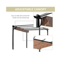 Gazebo para Patio 300cm x 400cm Gris con Techo Deslizante