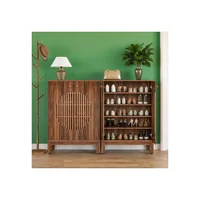 Caja de Almacenamiento para Exteriores con Puertas de Rejilla y 5 Niveles