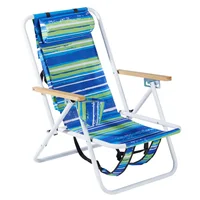 Silla de Playa Plegable con Mochila y 4 Posiciones para Máxima Comodidad