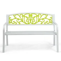 Banco de Hierro para Exterior de 127cm Decorativo para Patio y Jardín