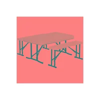 Juego de Mesa de Picnic Plegable con Bancos y Marco de Acero