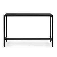Mesa de Bar para Exterior Negra Alta y Estrecha de 139cm con Patas Ajustables