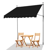Toldo Retractil para Exteriores 200cm x 150cm Negro con Altura Ajustable