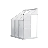 Mini Invernadero de Aluminio Adosado con Paneles Transparentes