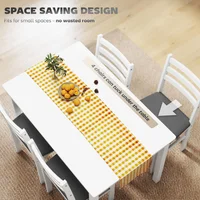 Juego de Mesa de Comedor Plegable con Sillas Integradas y Estilo Rústico