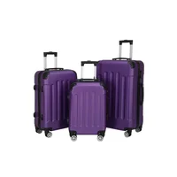 Maleta con Ruedas Portátil 3 en 1 ABS Color Morado