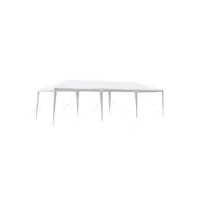 Toldo Plegable Para Exteriores 3 m x 9 m Blanco con Cobertura PE Impermeable