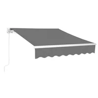 Toldo Retractil para Exteriores 198cm x 259cm Gris con Inclinacion Ajustable
