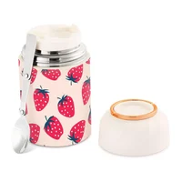 Tarro de Comida Infantil de Acero Inoxidable con Cuchara Fresa
