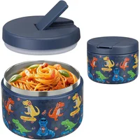 Termo para Alimentos de Acero Inoxidable Azul con Tapa de Hebilla