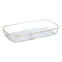 Bandeja Rectangular Pp Bordes Dorados (38x20x5.5cm)