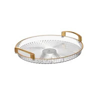 Bandeja Redonda Pp Borde Dorado 30cm