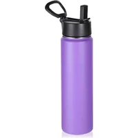 Botella de Agua Deportiva de Acero Inoxidable con Popote y Agarradera