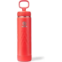 Botella Deportiva Aislada con Pitillo Triple Pared Color Carmesí