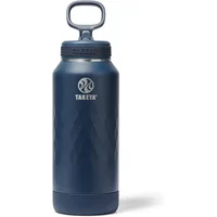 Botella Deportiva Aislada con Pitillo Triple Pared Color Índigo