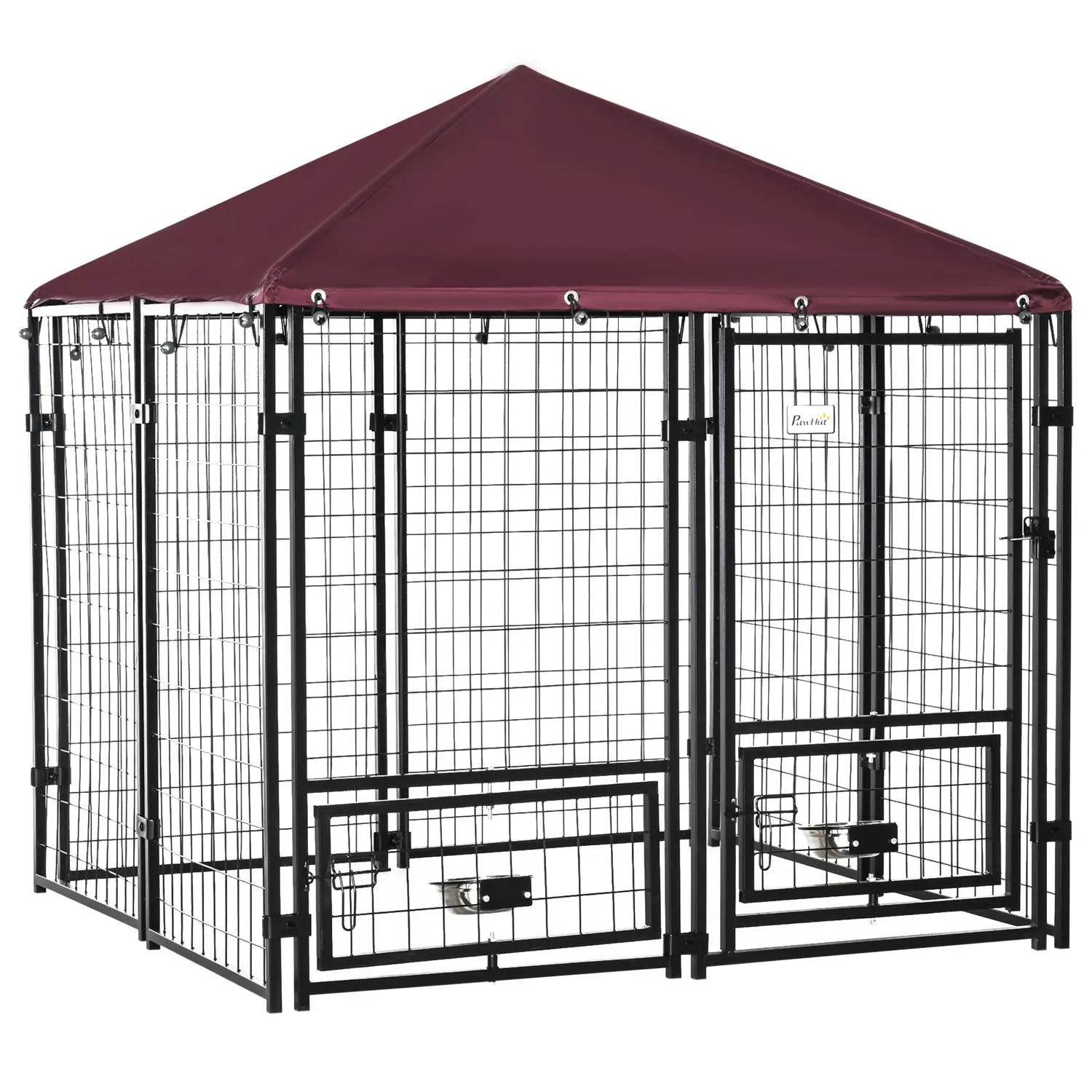 Jaula para perro de exterior con techo oxford y acceso amplio