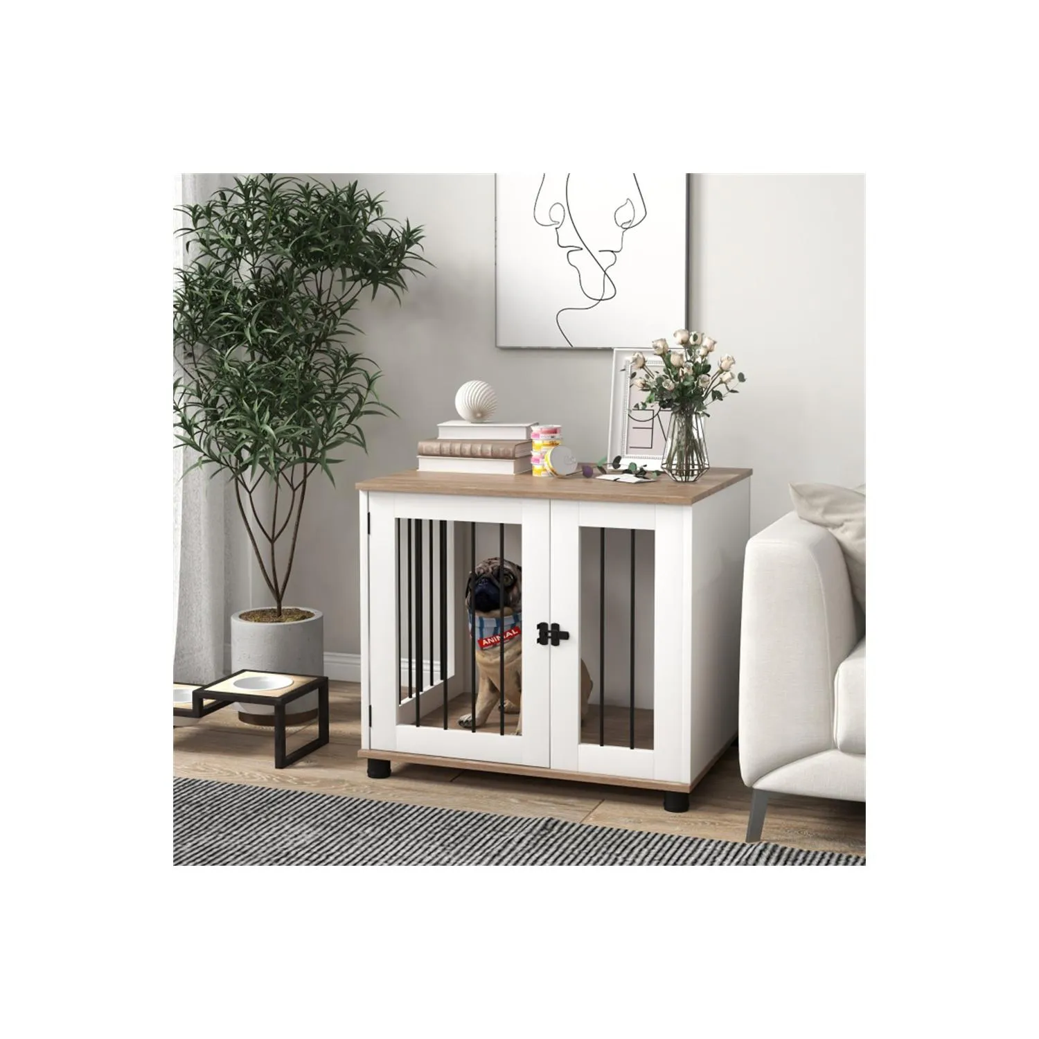 Jaula Multifuncional para Perros con Diseño Tipo Mueble