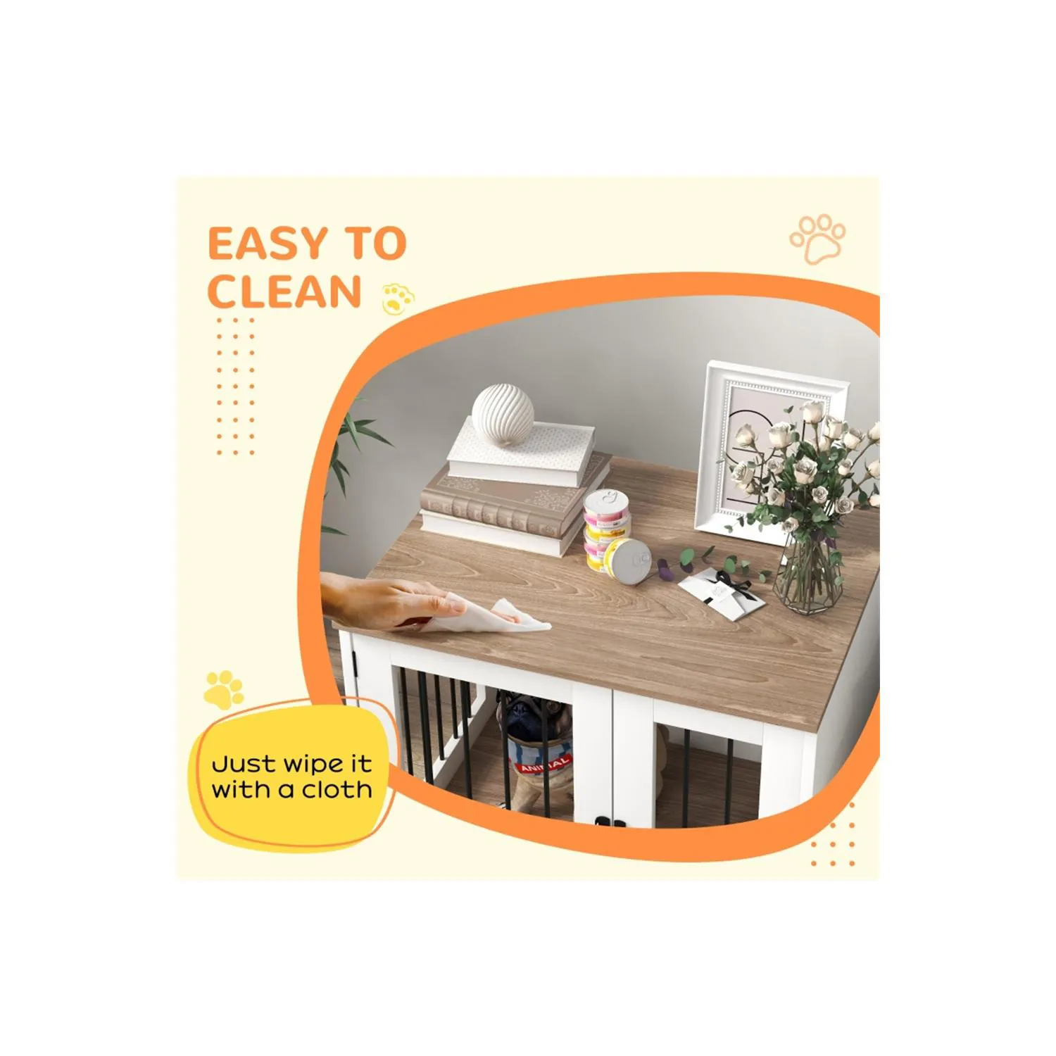 Jaula Multifuncional para Perros con Diseño Tipo Mueble 7
