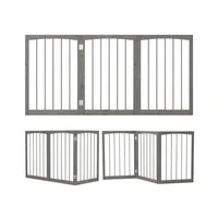 Cerco Plegable de Madera para Mascotas con Paneles Ajustables