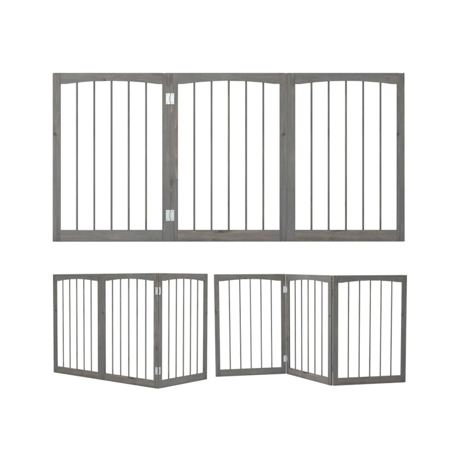 Cerco Plegable de Madera para Mascotas con Paneles Ajustables