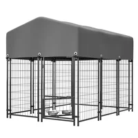 Jaula para Perro de Exterior con Techo Impermeable y Cierre Doble