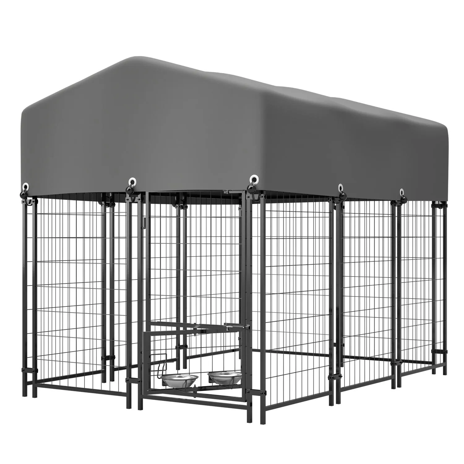 Jaula para Perro de Exterior con Techo Impermeable y Cierre Doble