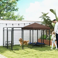 Jaula para Perro de Exterior con Techo Protector y Espacio Amplio