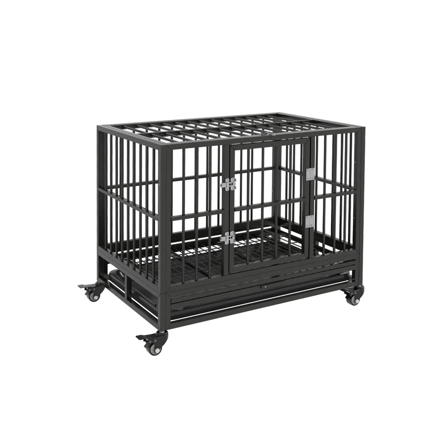 Jaula Metálica Compacta para Perros con Acceso Superior y Frontal