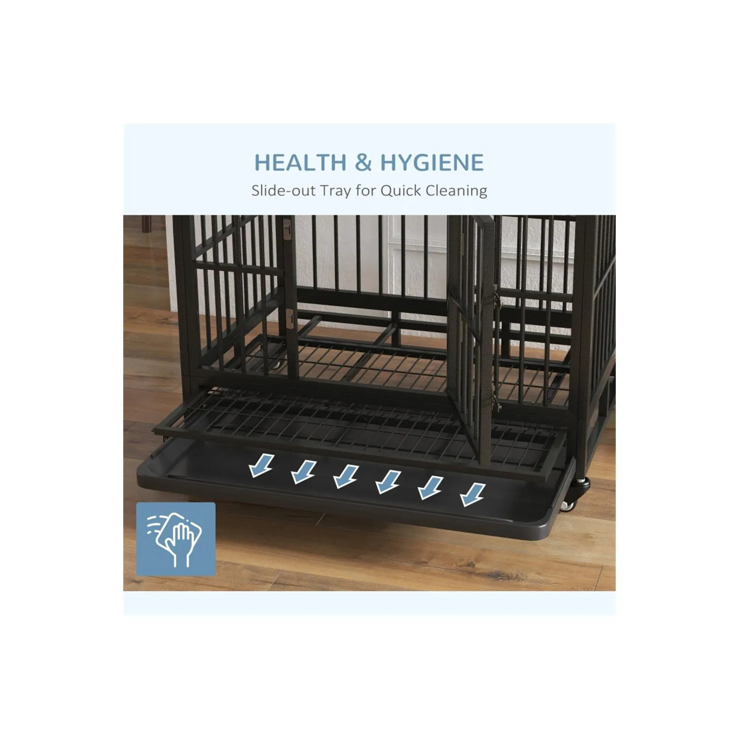 Jaula Metálica Compacta para Perros con Acceso Superior y Frontal 6