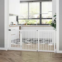 Cerco Ajustable de Madera para Mascotas con Puerta de Acceso