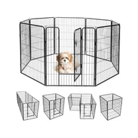 Valla Metálica para Mascotas de 8 Paneles con Puerta para Entrenamiento
