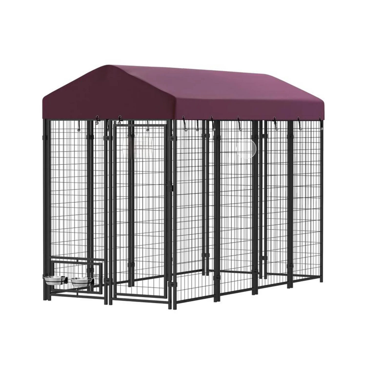 Jaula para Perro de Exterior con Techo Oxford y Acceso Amplio 7