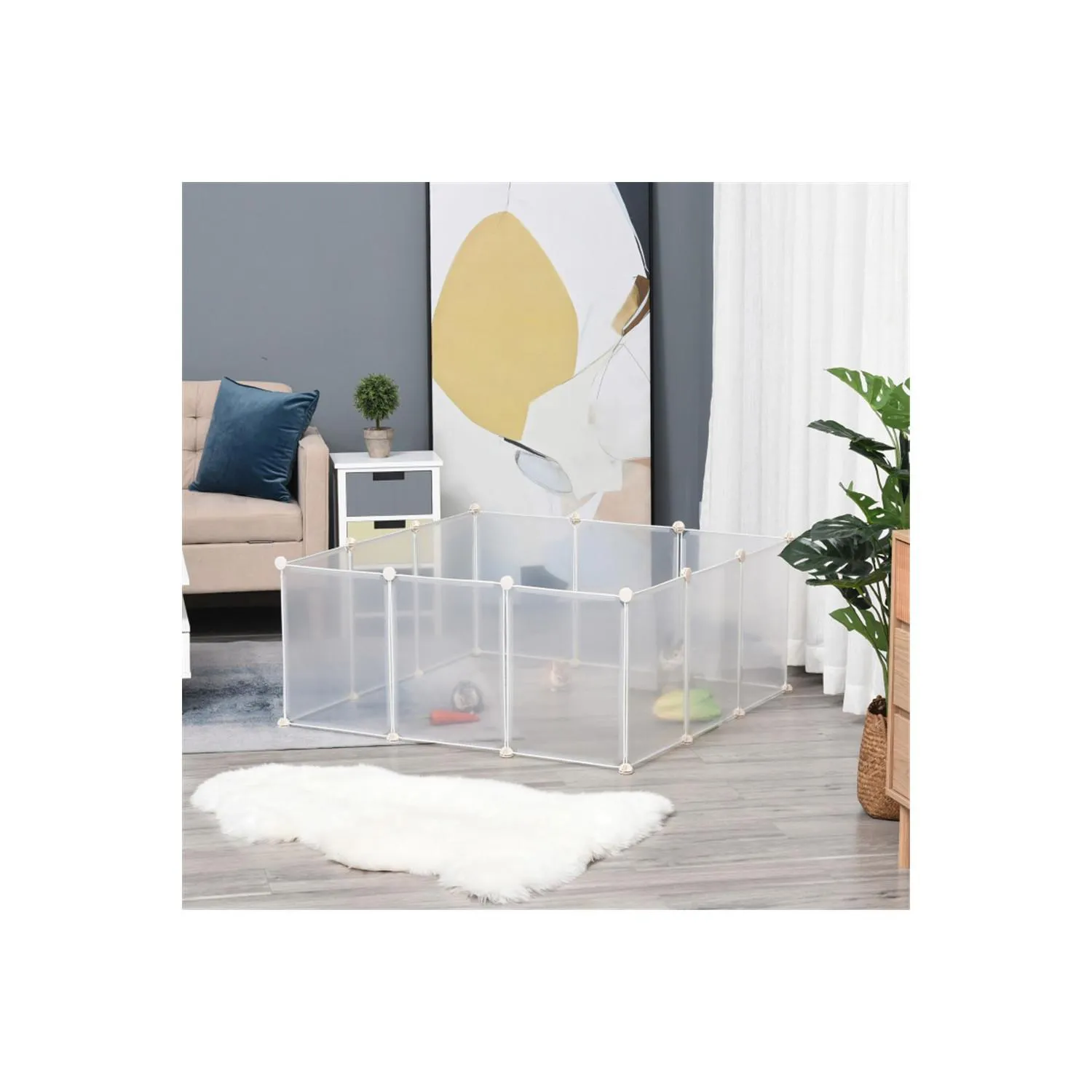 Parque Modular para Mascotas con Paneles Ajustables de Fácil Montaje