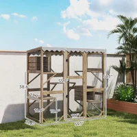 Cerramiento De Seguridad Para Gatos Madera 150 x 70 x 150 Centímetros Marca PawHut