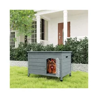 Caseta de Madera para Perros con Diseño Moderno y Acceso Superior