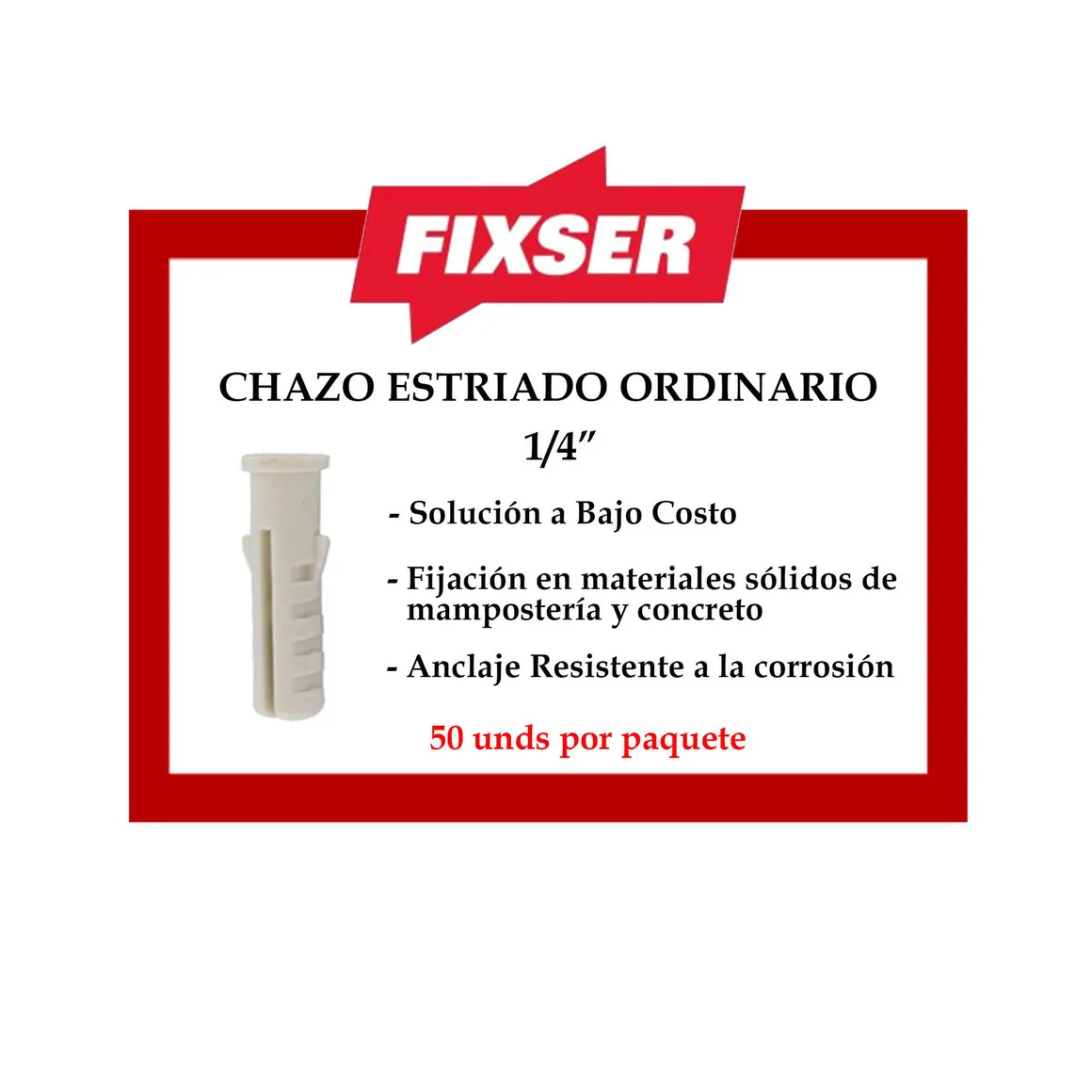 Chazo Estriado 1/4Pulg 50Und - Homecenter.com.co