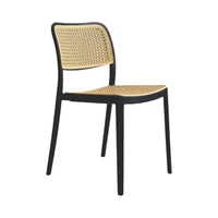 Silla Pp Solea Cuadrada Tipo Mimbre Negro