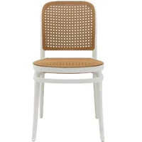 Silla Pp Solea Redonda Tipo Mimbre Blanco