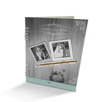 Álbum de Fotos Bodas Blanco y Azul 24x32cm Argollado de Veinte Páginas