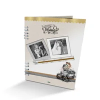 Álbum de Fotos Bodas Blanco y Amarillo 24x32cm Argollado de Veinte Páginas