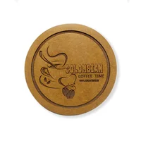 Set x6 Portavasos Roundcoffe Madera 10x10cm Circular Resistente E Impermeable