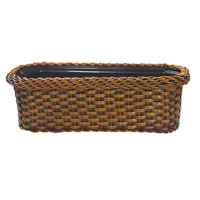 Jardinera Ratán Sintético Tedijo Rectangular Calima 40x13x17cm Wengue