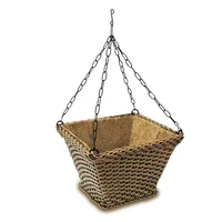 Matera Ratán Sintético Tejido Redondo Tocota Colgante 21x13x21cm Terracota