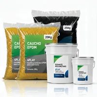 Piso Caucho Granulo Epdm y Base Reciclado 5 M2 2 cm Espesor Amarillo