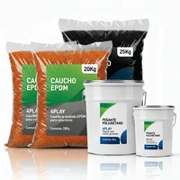 Piso Caucho Granulo Epdm y Base Reciclado 5 M2 2 cm Espesor Naranja